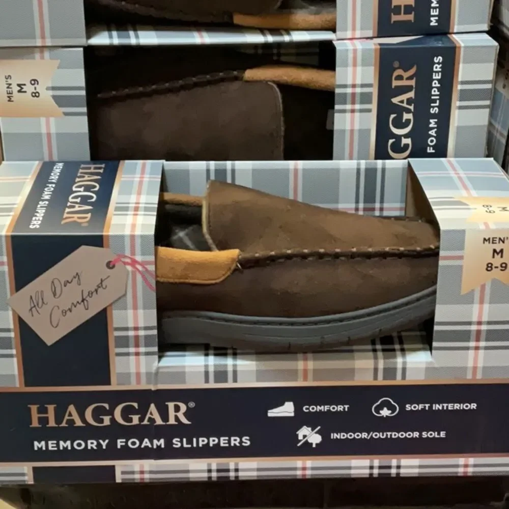 Haggar Men's Brown Slip-On Loafers